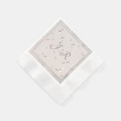 Peach & Gray Marble Monogrammatique Napkins Serviette (Ecke)