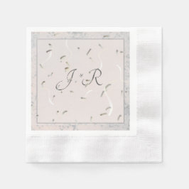 Peach & Gray Marble Monogrammatique Napkins Serviette