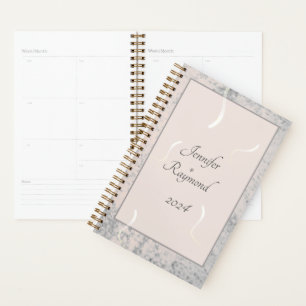 Peach & Gray Marble Monogrammatique Wedding Planer