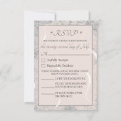 Peach & Gray Marble Monogrammierte RSVP-Karte RSVP Karte (Vorderseite)