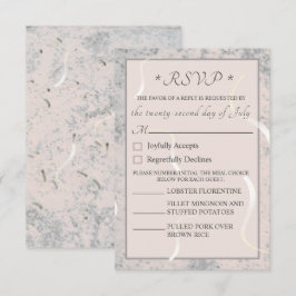 Peach & Gray Marble Monogrammierte RSVP-Karte RSVP Karte