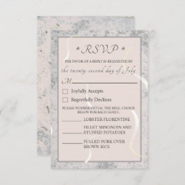 Peach & Gray Marble Monogrammierte RSVP-Karte RSVP Karte
