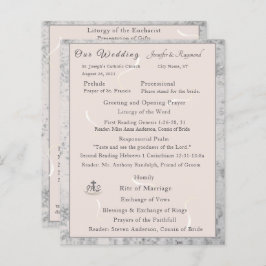 Peach & Gray Marble Nuptial Mass Program