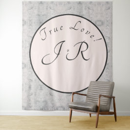 Peach & Gray Marbled Wedding Tapestes Wandteppich