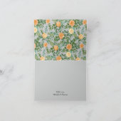 Peach Gray Wedding Spring Floral Dankeskarte (Innenseite)