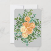 Peach Gray Wedding Spring Floral Einladung (Rückseite)