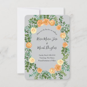 Peach Gray Wedding Spring Floral Einladung