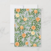 Peach Gray Wedding Spring Floral Einladung (Rückseite)