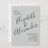Peach Gray Wedding Spring Floral Einladung (Vorderseite)