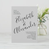 Peach Gray Wedding Spring Floral Einladung (Stehend Vorderseite)