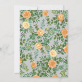 Peach Gray Wedding Spring Floral Einladung (Rückseite)