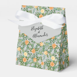 Peach Gray Wedding Spring Floral Geschenkschachtel