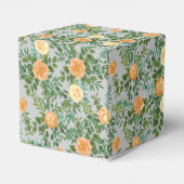 Peach Gray Wedding Spring Floral Geschenkschachtel (Rückseite)