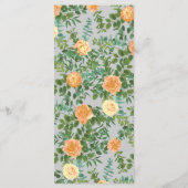 Peach Gray Wedding Spring Floral Menükarte (Rückseite)