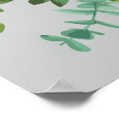 Peach Gray Wedding Spring Floral Poster (Ecke)