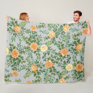 Peach Gray Wedding Vintag Floral Fleecedecke