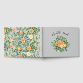 Peach Gray Wedding Vintag Floral Gästebuch (Voll)