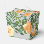 Peach Gray Wedding Vintag Floral Geschenkschachtel (Rückseite)