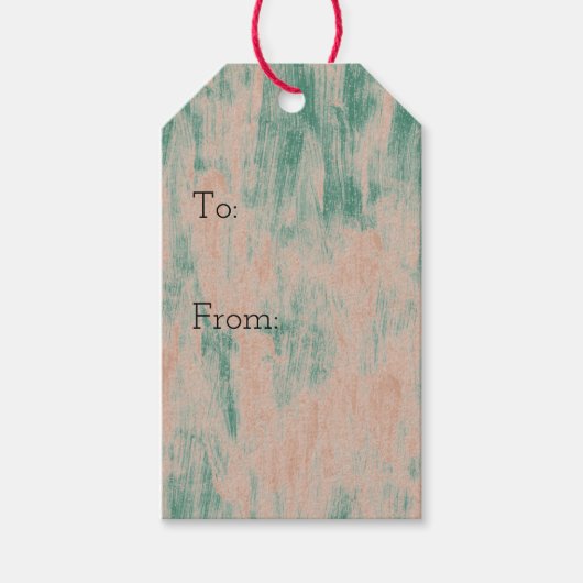 Peach Green Abstrakt Snowflakes Weihnachten Geschenkanhänger (Vorderseite)