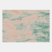 Peach Green Abstrakt Snowflakes Weihnachten Geschenkpapier Set (Vorderseite)