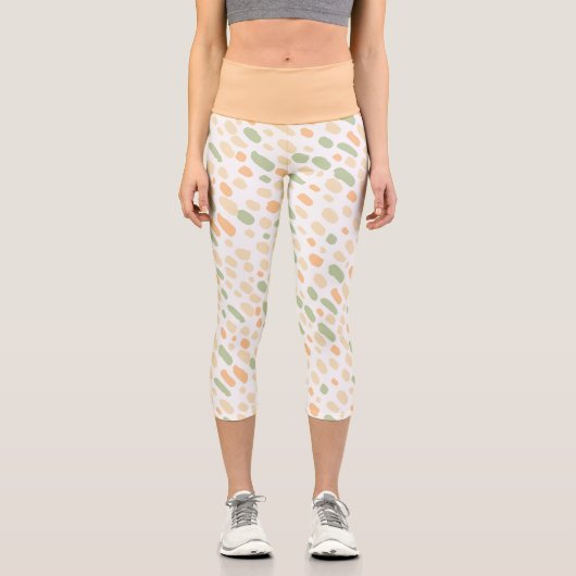 Peach & Green Bio Muster Capri Leggings (Vorderseite)