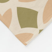 Peach Green Blume Circle Art Nouveau Folk Muster Fleecedecke (Ecke)