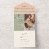 Peach Green Foto All-in-One Einladung (Innen Boden)