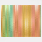 Peach Green Gold Streifen Fleece Blanket (Vorderseite (Horizontal))