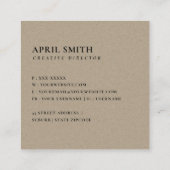 PEACH GREEN IVORY MODERN RUSTIK ABSTRAKTE KÜNSTLER QUADRATISCHE VISITENKARTE (Rückseite)