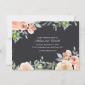 Peach Green Navy Pastel Floral Elegante Verlobung (Rückseite)