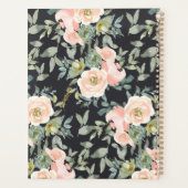 Peach Green Navy Pastel Floral Hochzeitsplaner Planer (Rückseite)