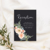 Peach Green Navy Pastel Floral Wedding Begleitkarte