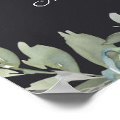 Peach Green Navy Pastel Floral Wedding Poster (Ecke)