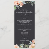Peach Green Navy Pastel Floral Wedding Programm (Vorderseite)