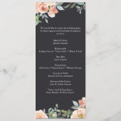 Peach Green Navy Pastel Floral Wedding Programm (Rückseite)