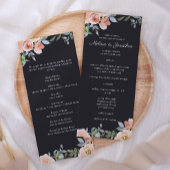 Peach Green Navy Pastel Floral Wedding Programm