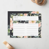 Peach Green Navy Pastel Floral Wedding Rezept Card Mitteilungskarte (Vorderseite/Rückseite Beispiel)