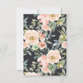 Peach Green Navy Pastel Floral Wedding RSVP Card (Rückseite)