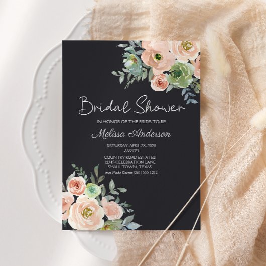 Peach Green Navy Pastell Floral Brautparty