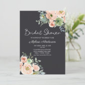 Peach Green Navy Pastell Floral Brautparty (Stehend Vorderseite)