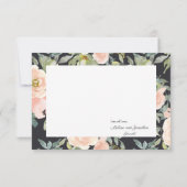 Peach Green Navy Pastor Floral Dankeskarte (Rückseite)