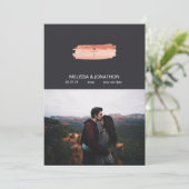 Peach Green Navy Pastor Hinzufügen Bild Save the D Save The Date (Stehend Vorderseite)