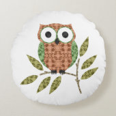 Peach Green Niedlich Hoot Owl Decorative Kissen Ki (Vorderseite)