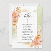 Peach, Green Seating Plan Cards mit Gästennamen (Vorderseite)