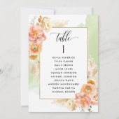 Peach, Green Seating Plan Cards mit Gästennamen (Rückseite)