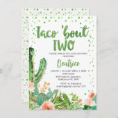 Peach Green Taco Bout 2. Geburtstag Einladung (Vorne/Hinten)