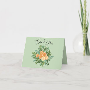 Peach Green Wedding Spring Pastel Dankeskarte