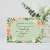 Peach Green Wedding Spring Pastel Einladung (Stehend Vorderseite)