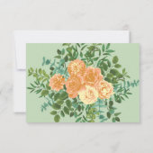 Peach Green Wedding Spring Pastel Einladung (Rückseite)