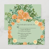 Peach Green Wedding Spring Pastel Einladung (Vorne/Hinten)